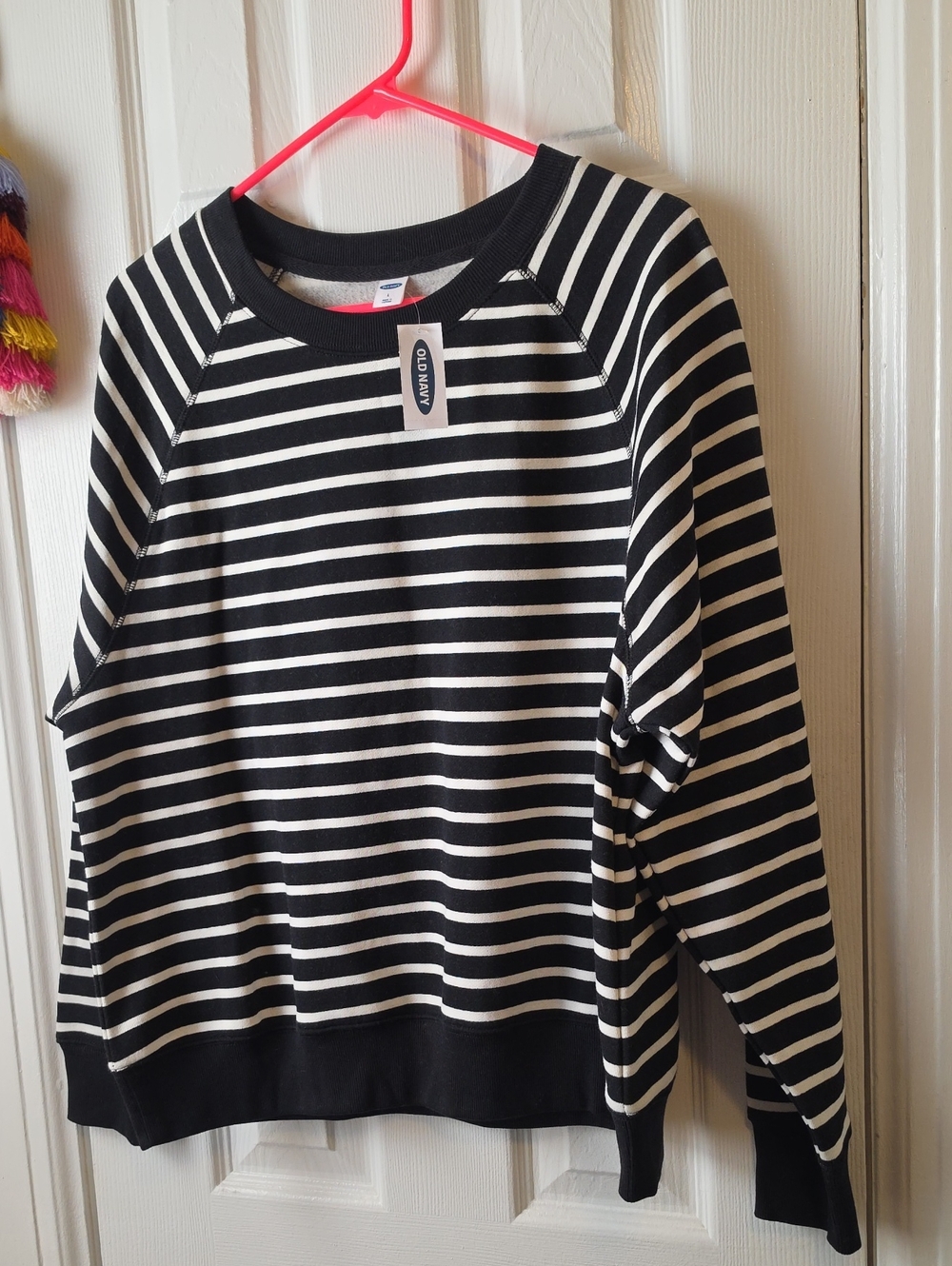 NWT Old Navy Black and White Striped Women's Sweatshirt